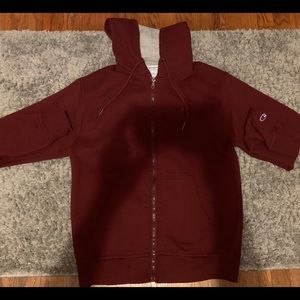 Champion Maroon Zip Up Hoodie Medium
